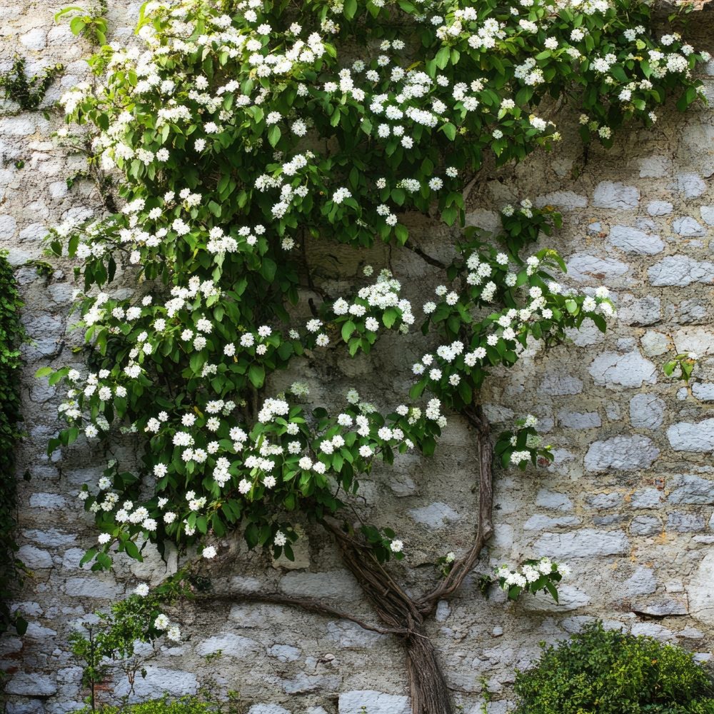 Confederate Jasmine. Trachelospermum jasminoides, confederate jasmine, southern jasmine, star jasmine,confederate jessamine, and Chinese star jasmine. liana plant grows on the wall of the house: garden, wall, plant, green, ivy, tree, nature, old, pot, stone --ar 2:3 --v 6.1 Job ID: 59e135c8-885f-4fdf-a50d-771e3e057bdd